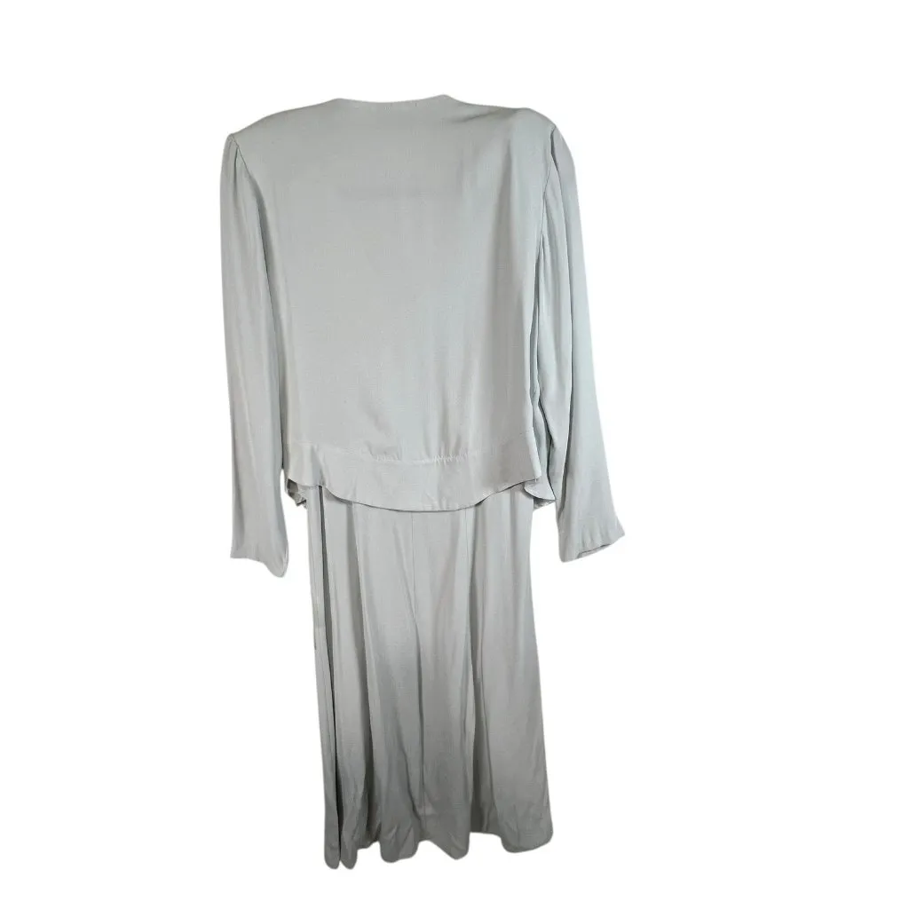 Vintage 90s Wild Rose Blue Lace‎ Button Tea Cottage Core Prairie Dress 10 NWT - Image 3