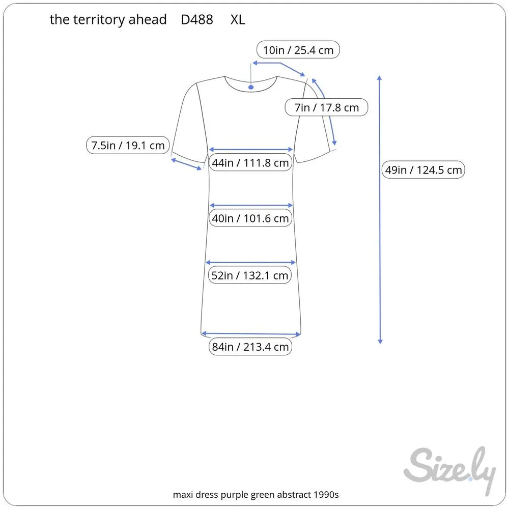 maxi dress purple green abstract 1990s - Image 2