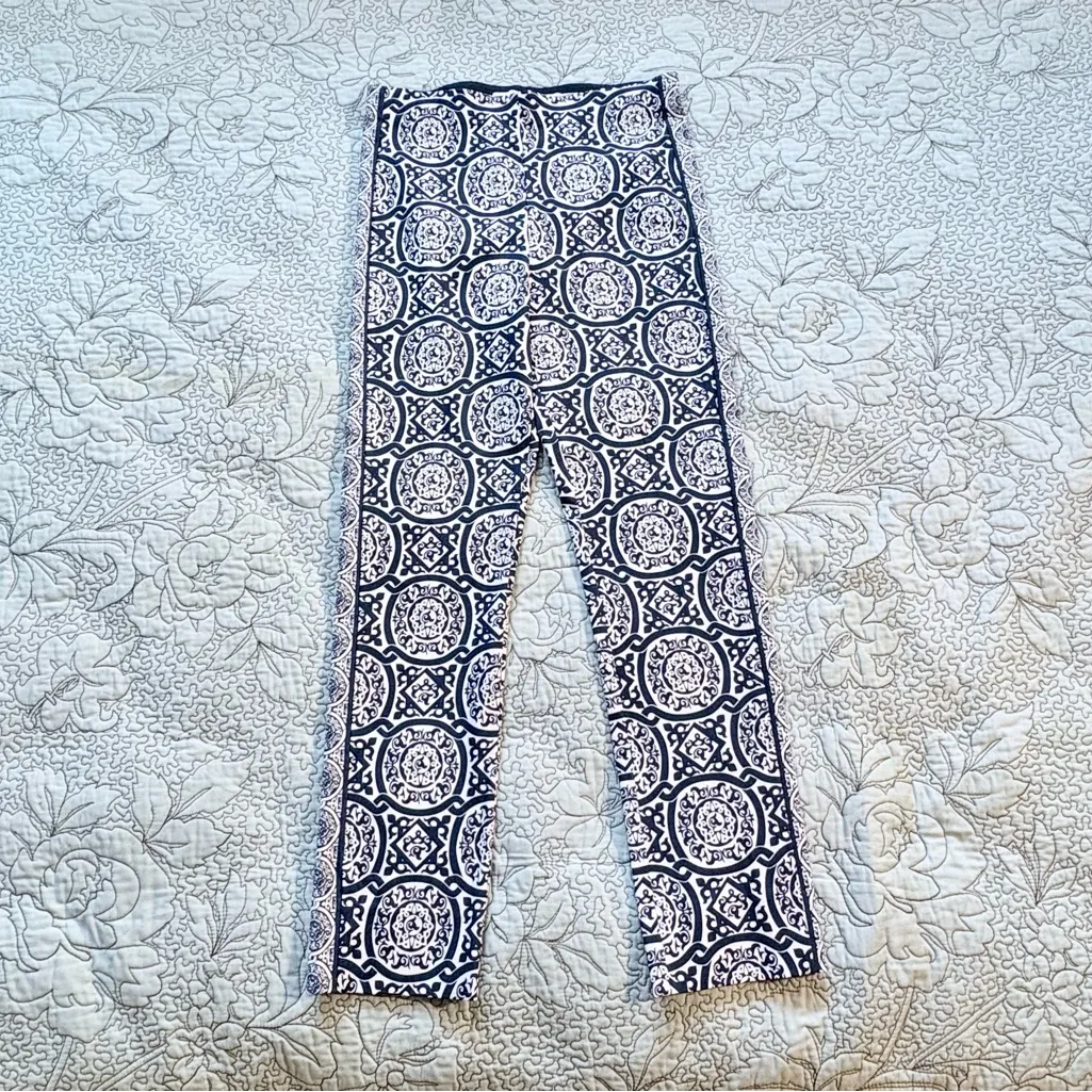 Gretchen Scott Gripeless Pull On Pant Sultan’s Dining Room Navy White Sz S💚 Blue - Image 2