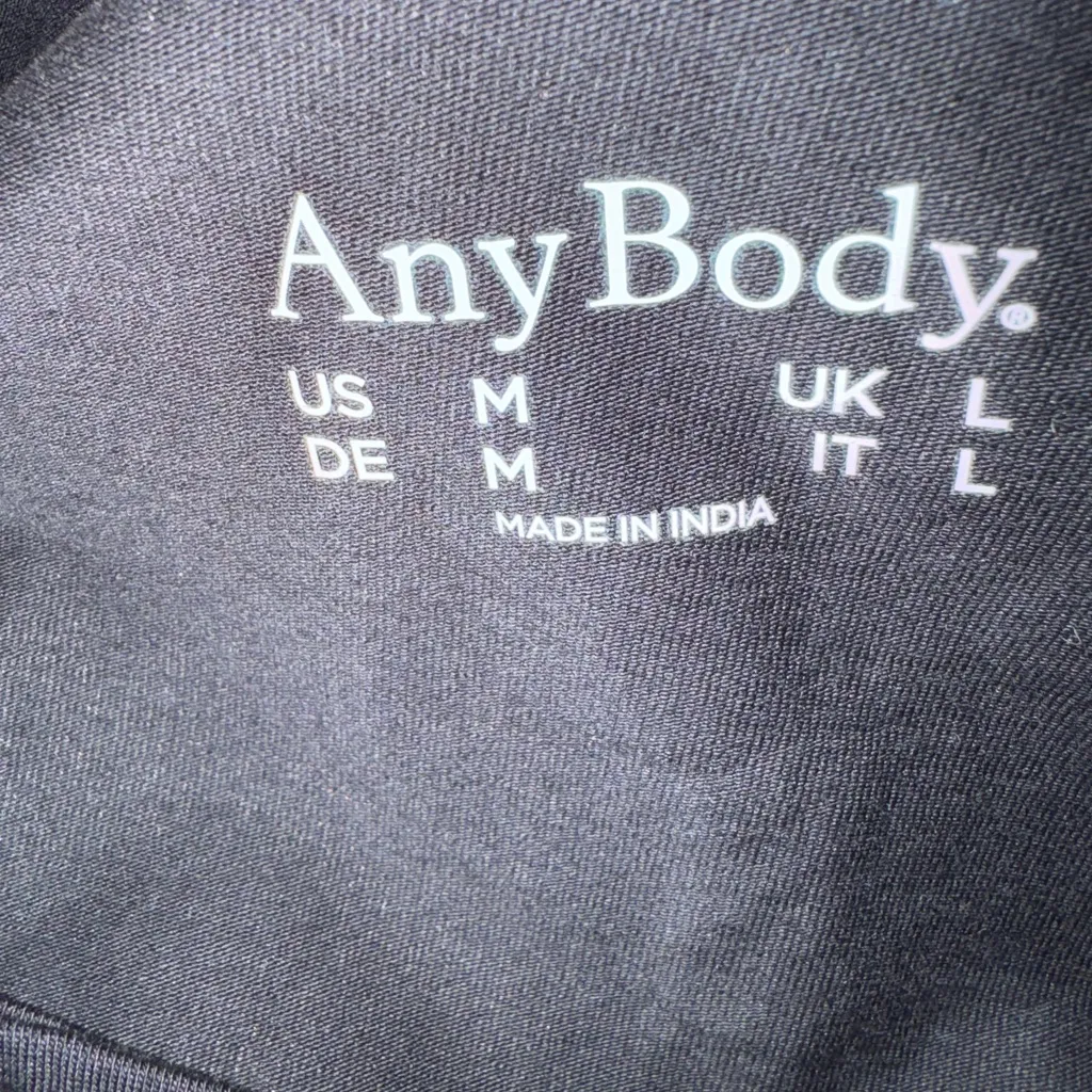 AnyBody Classic Casual Black Tiered Maxi Dress, Ruffled Short Sleeves, Pockets Size M - Image 4