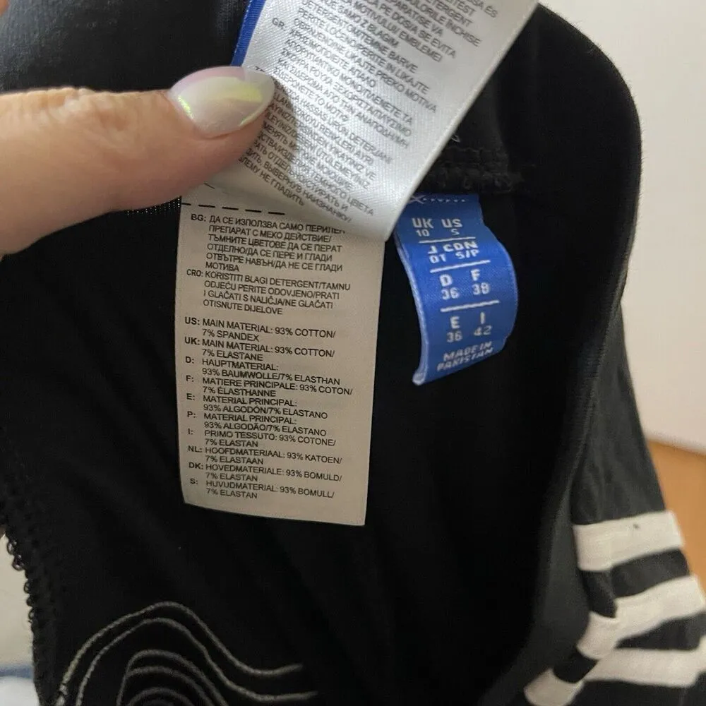 Adidas Originals cotton black 3 stripes logo leggings size small - Image 6