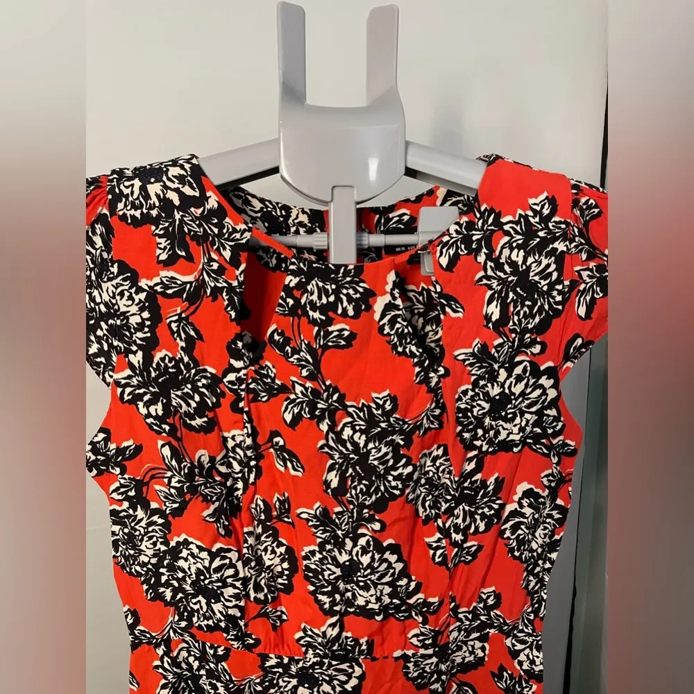 Wallis Floral orange dress with‎ black and white flowers size 6 - Image 3