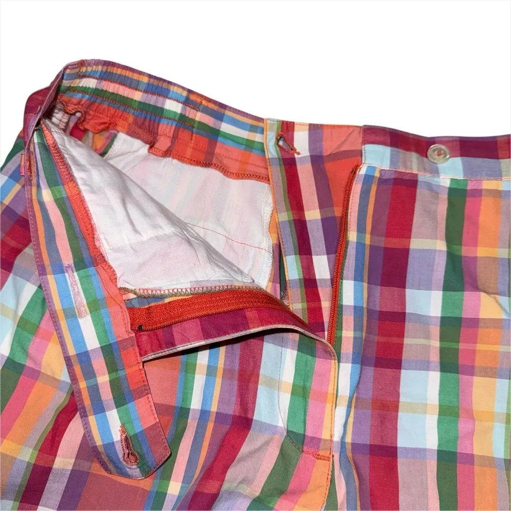 Vintage 90s Liz Sport Pink Plaid Pleated High Rise Mom Shorts Women’s 12 Cotton - Image 5