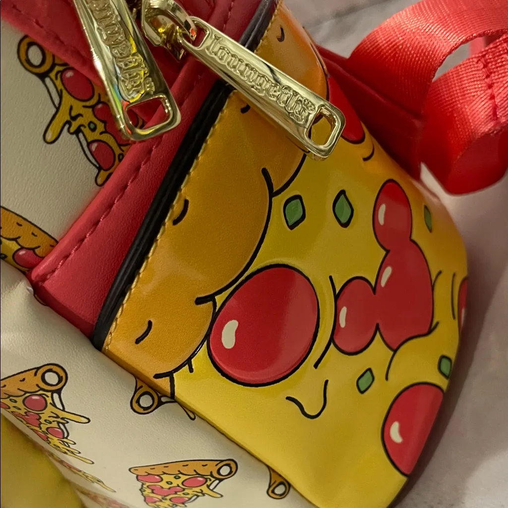 Loungefly Disney Pizza Slice Backpack - Cream and Red - Image 8