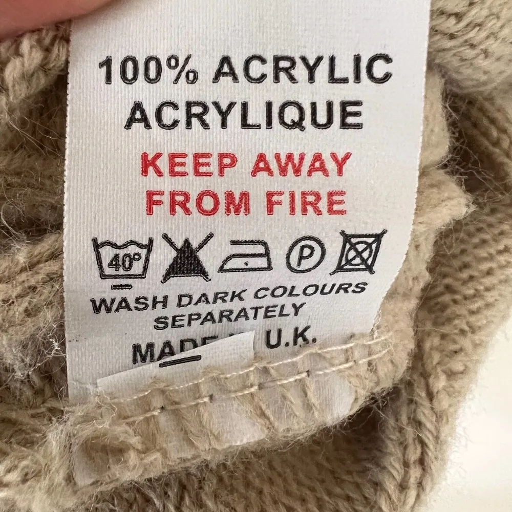 Nasty Gal Knitted Hoodie Bell Sleeves Gray Taupe Size Small - Image 6