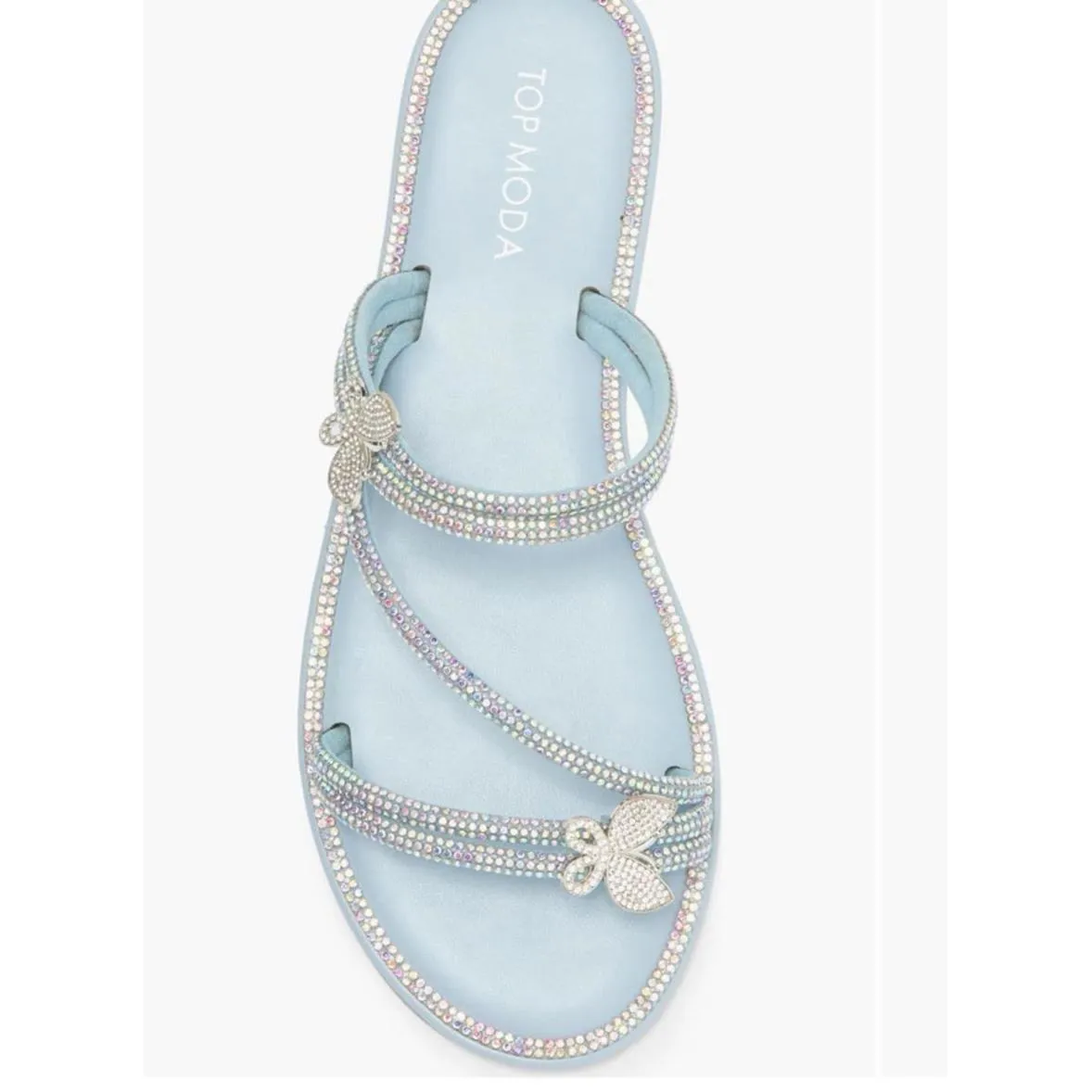TOP GUY SHOES Paz Crystal Butterfly Slide Sandal - Image 5