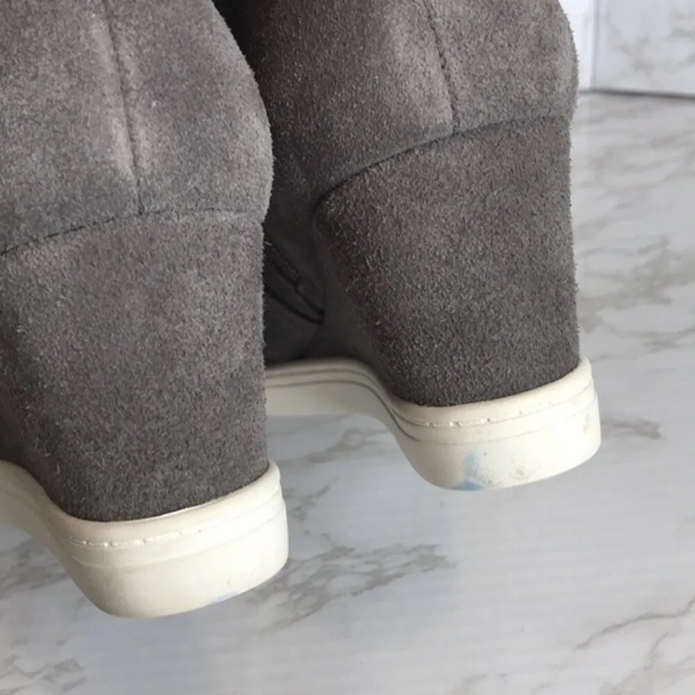 Linea Paolo ladies gray suede wedge ankle boots sneakers shoes size 9 - Image 5