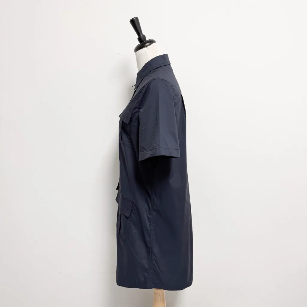 Tuckernuck Navy Blue Short Sleeve Button Up Napa Poplin Pocket Shift Dress Large - Image 3