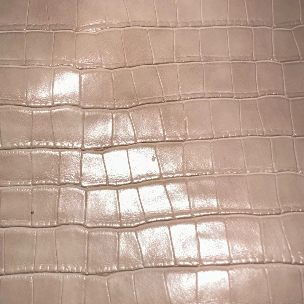 Carlos Falchi • Crocodile Embossed Tote Bag Faux Leather Large Roomy Gray - Image 5