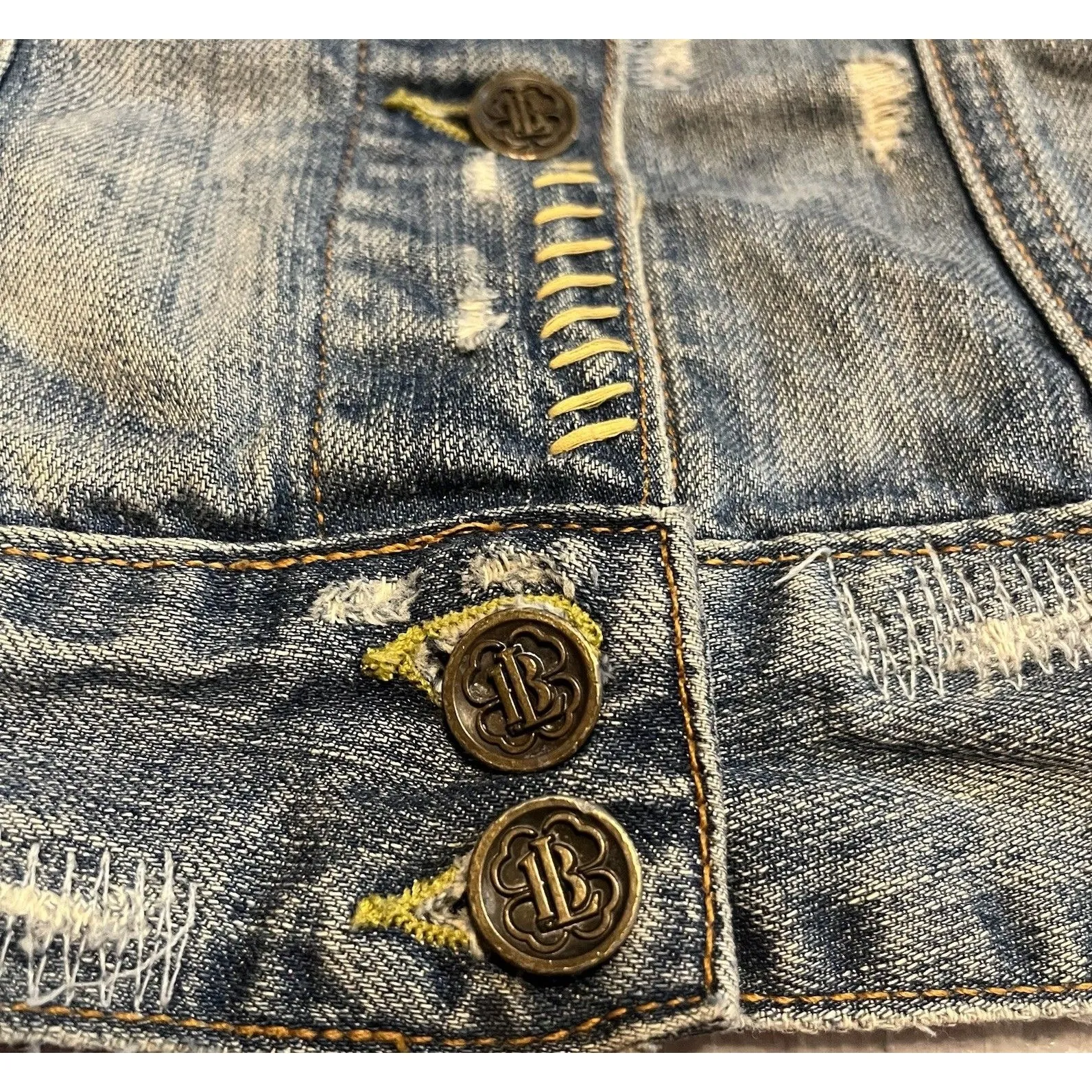 Vintage 90s Lucky Legend Denim Jacket Embroidered Hippie Patches Made In USA S - Image 13