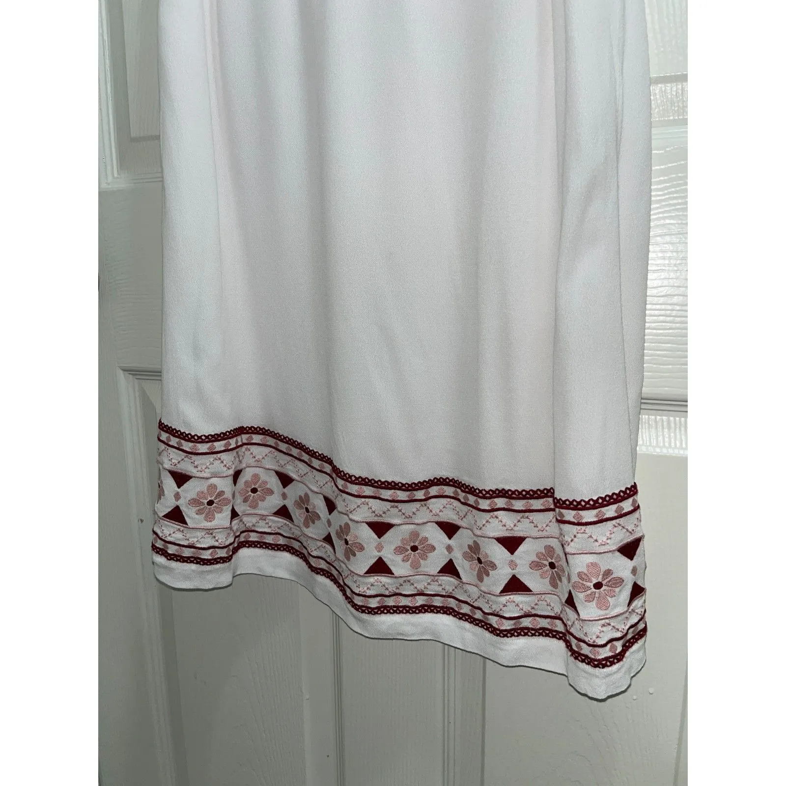 Lulus Love You Forever White Embroidered Mini Shift Dress Size Large Boho Classy - Image 10