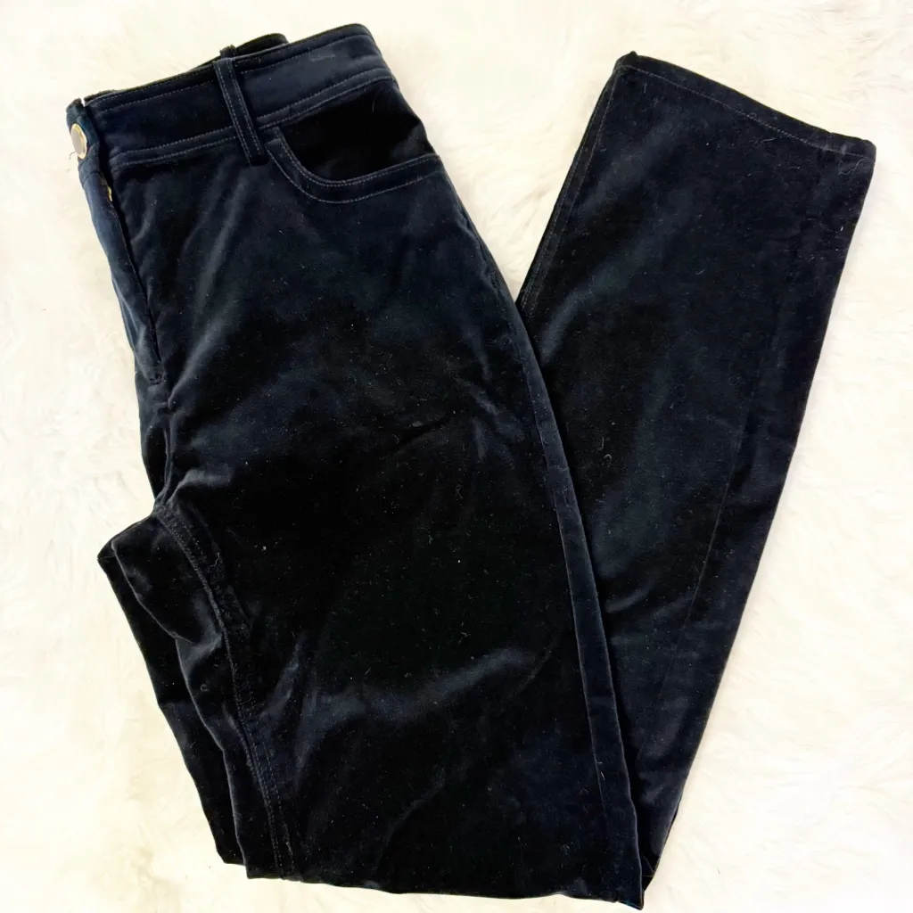 J.Crew Straight Leg Velvet Pants Black Size 6 NWT Style AQ839 - Image 3