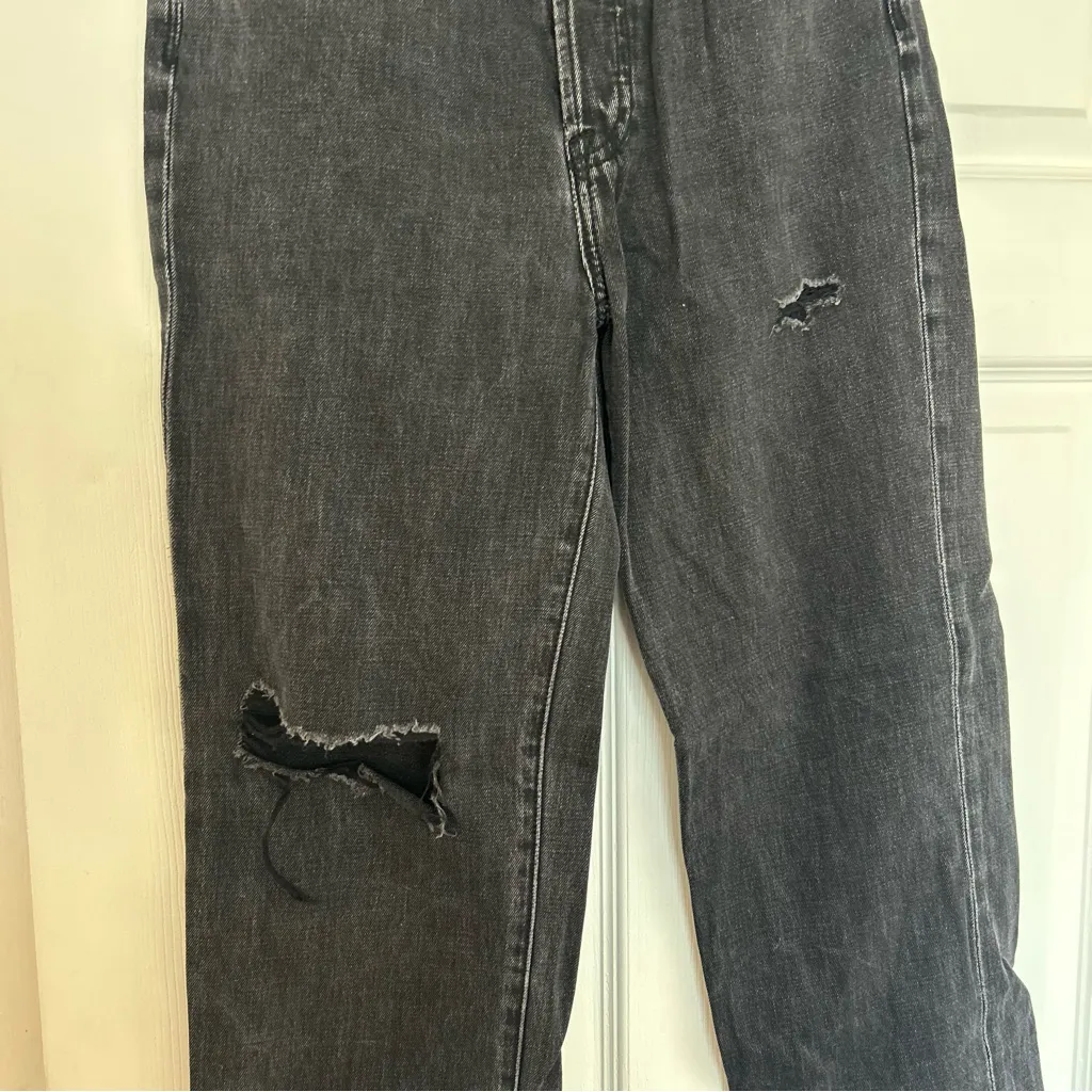 Pistola Cassie High Rise Charcoal Distressed Straight Leg Jeans size 26 - Image 3