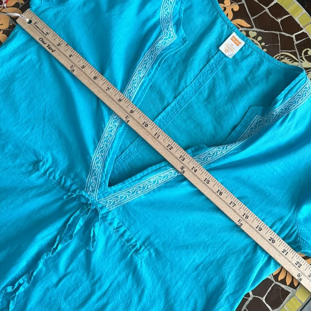 TROPICAL ESCAPE EMBROIDERED BEACH TUNIC Sz:M - Image 5