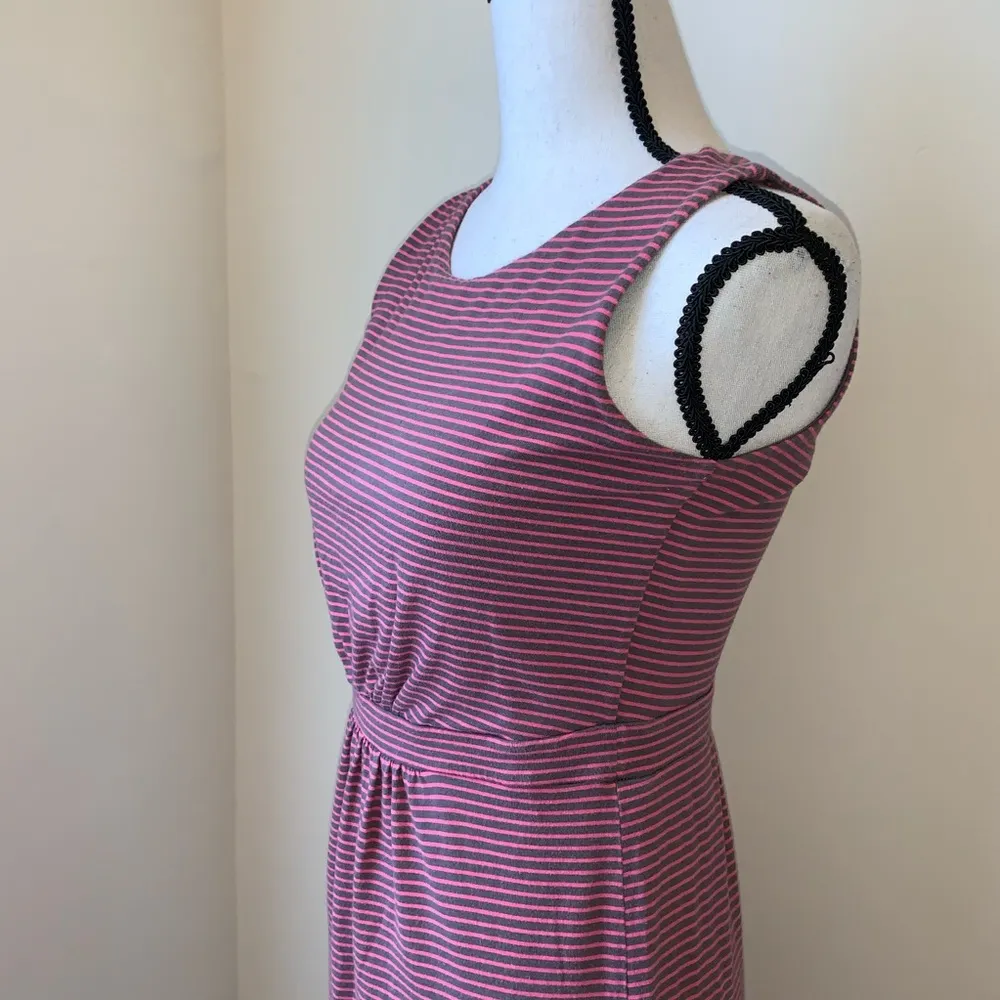Boden Gray Striped Sleeveless Dress Size 4 - Image 4