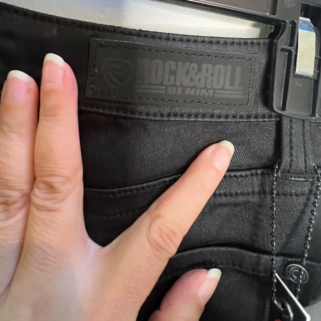 Rock&Roll Denim size 25x36 flare black jeans cowgirl pants - Image 8