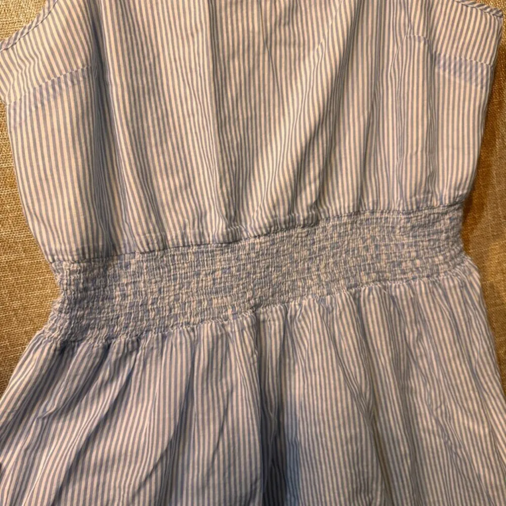 J. Crew Cotton Blue and White striped mini sundress-Size XL - Image 2