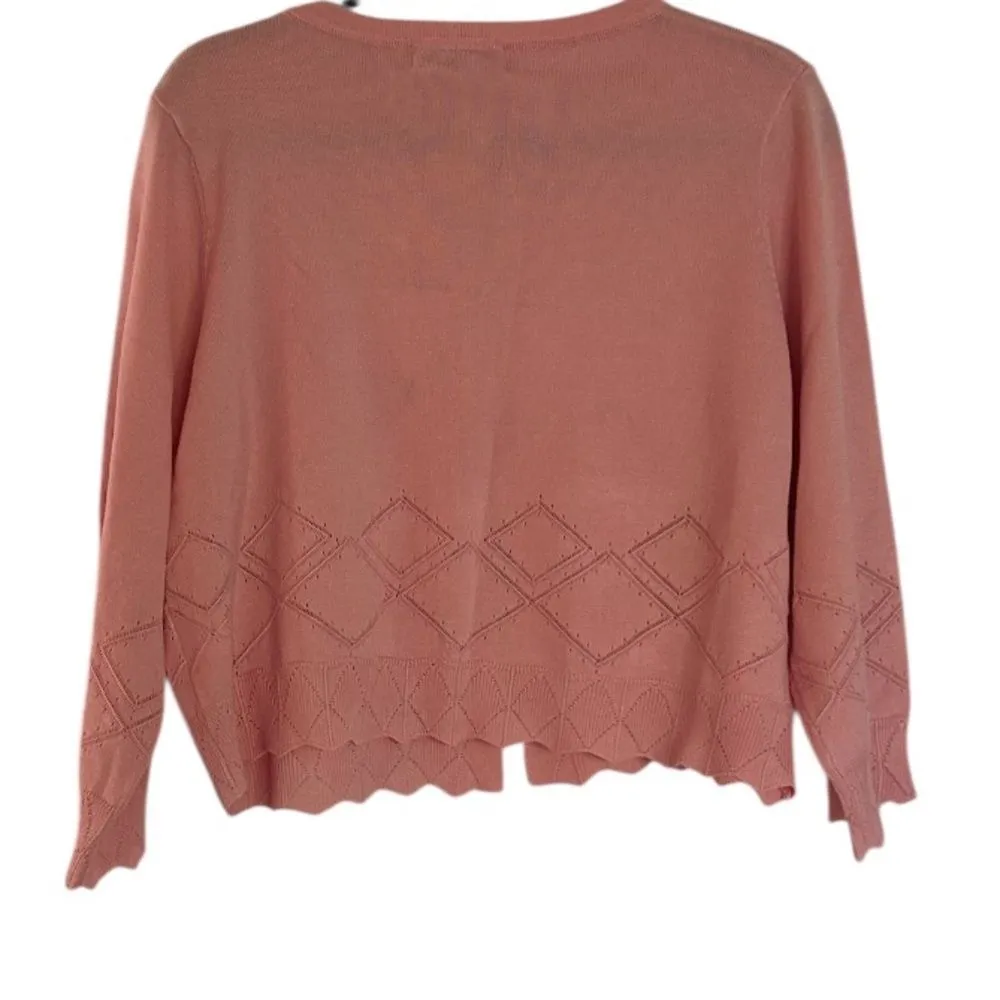 Grace Karin Pink Cropped Cardigan Sweater Size 2XL New with tags - Image 2