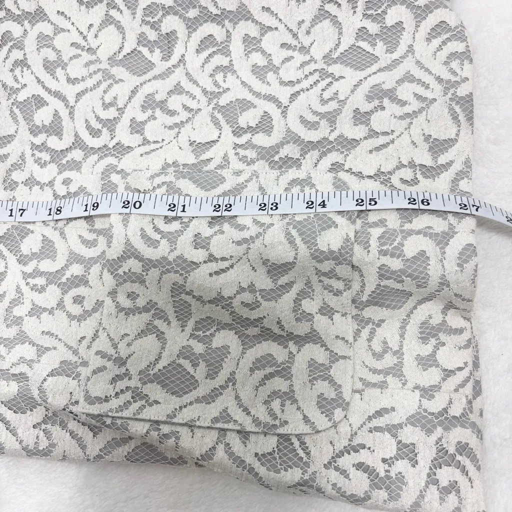 Appleseed’s Blazer Lace Overlay Lined Cream‎ Gray Lining Size 18 White - Image 15