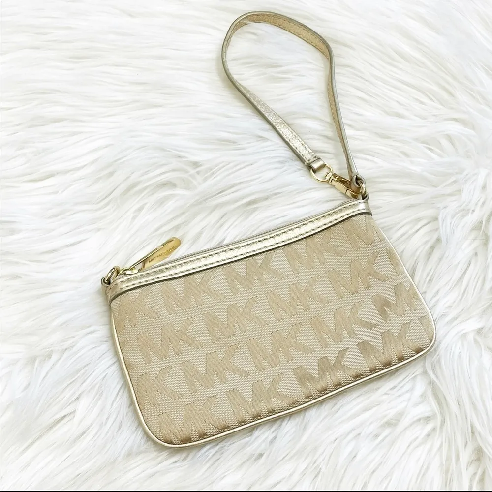 Michael Kors | Tan Zip Wristlet Wallet MK Logo - Image 2