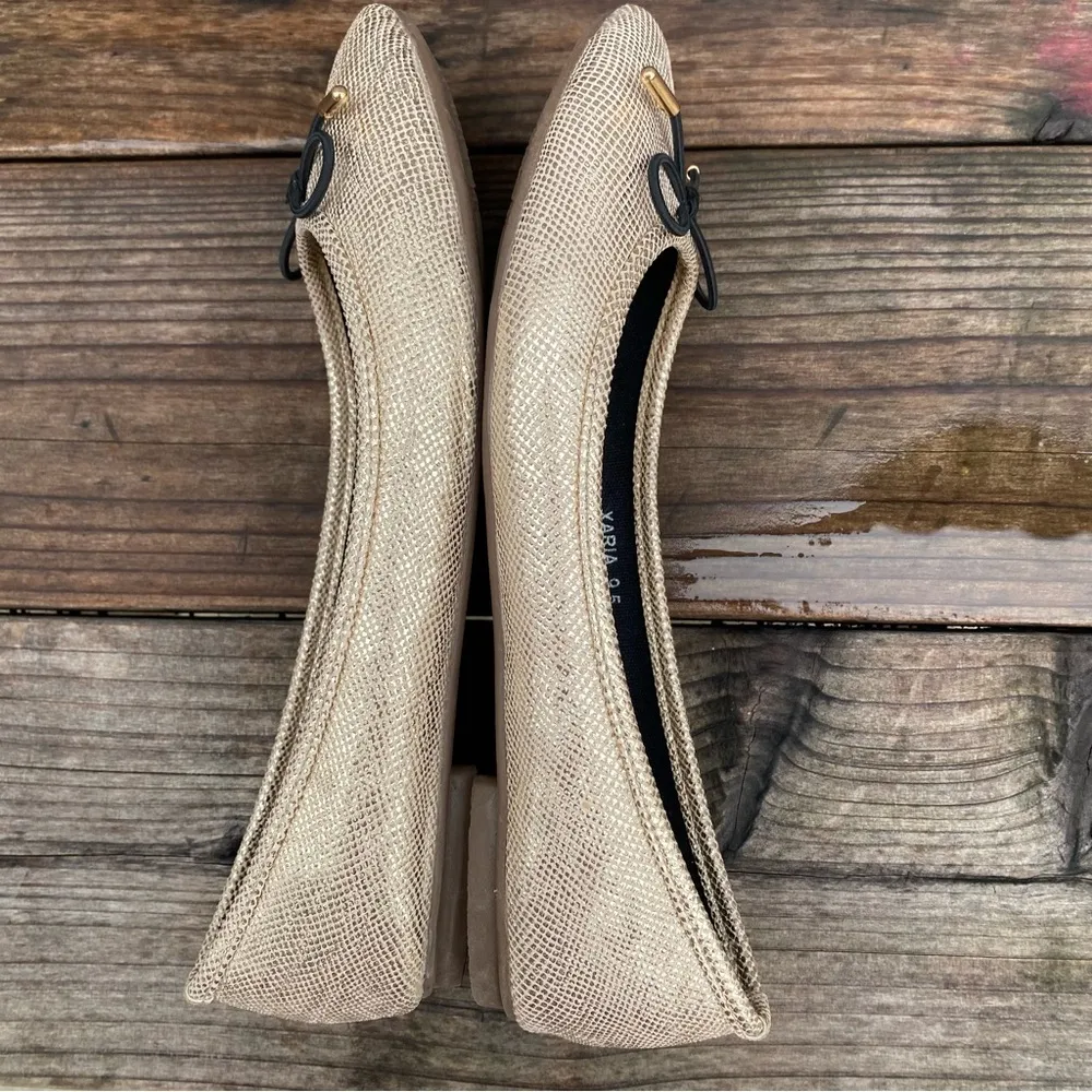 Parisian Plus Black Trim Ballet Flats Size 9.5 - Image 5