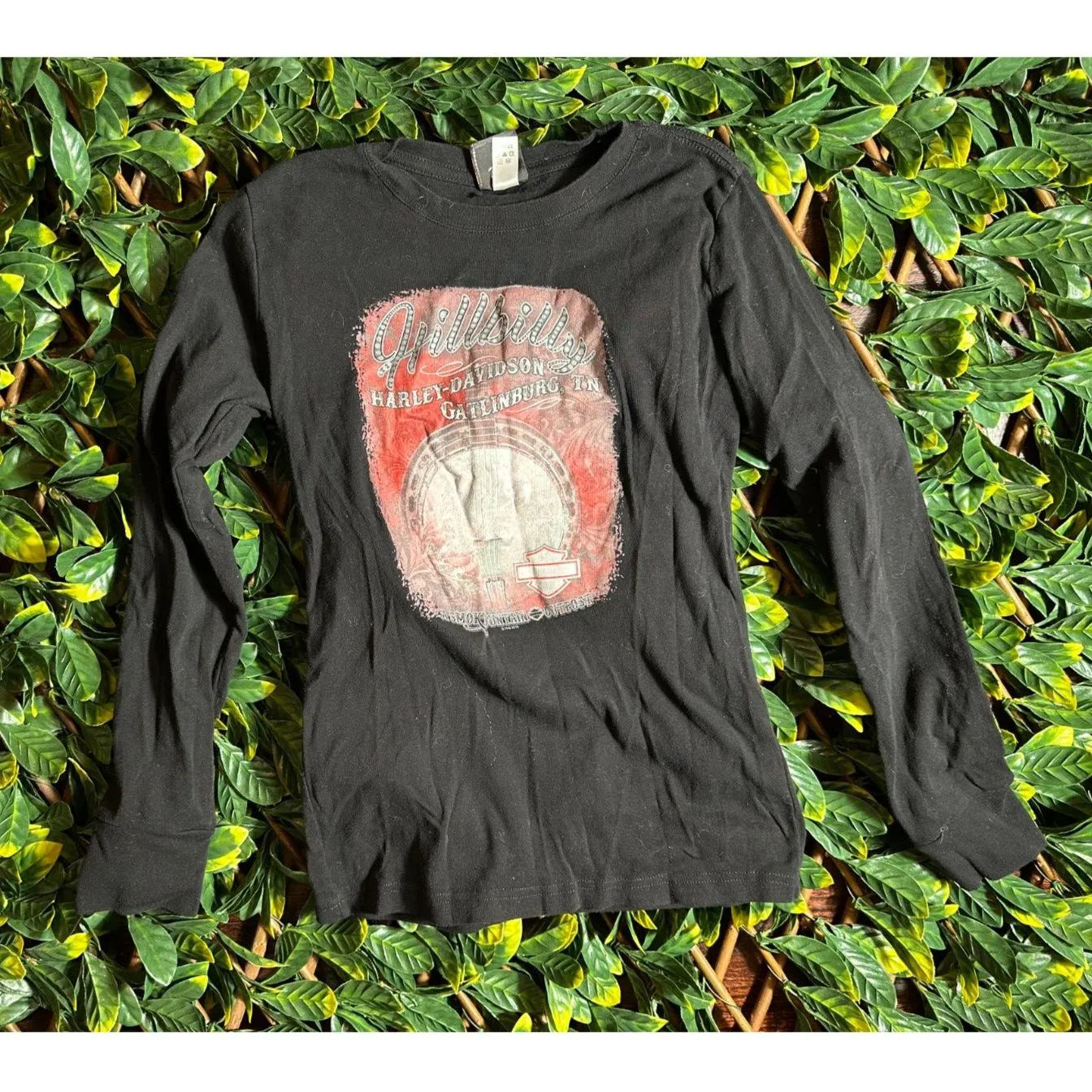 Harley Davidson 2018 Black Longsleeve GATLINBURG TN T Shirt Size Medium - Image 2