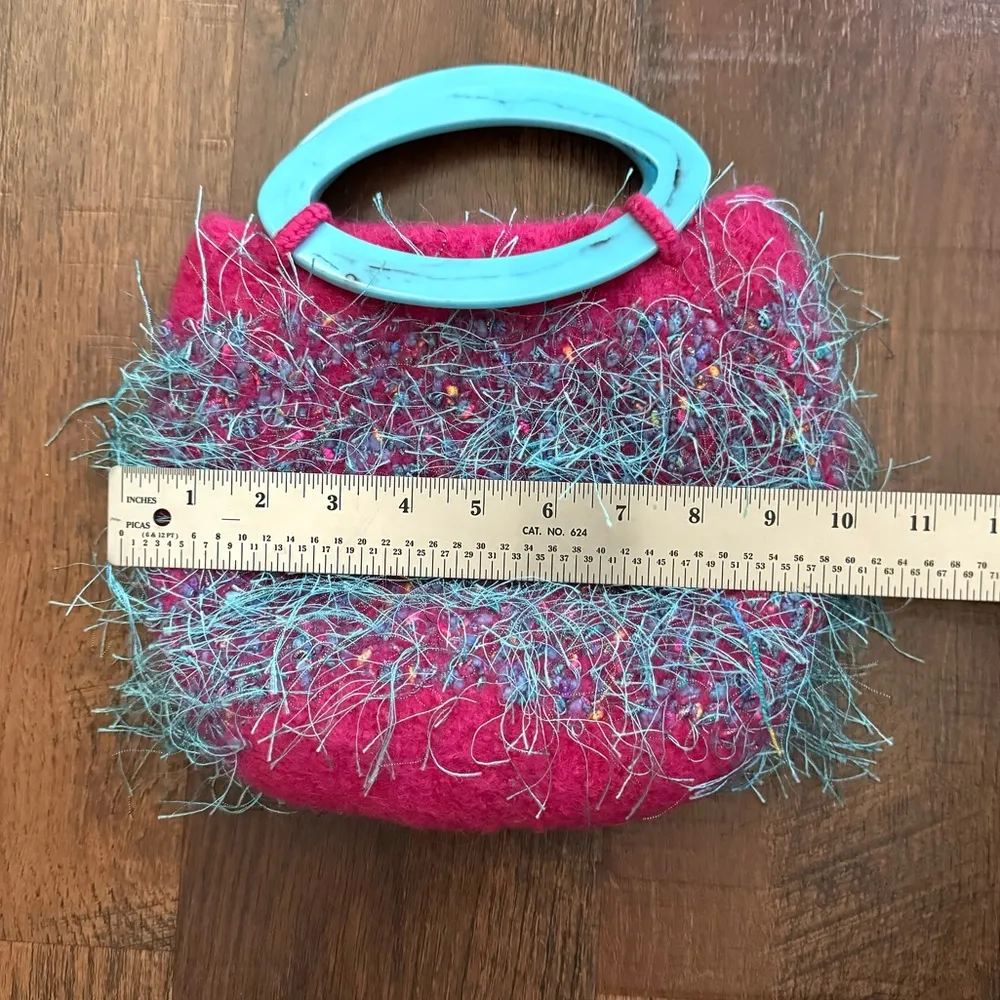 Hand knit felted mini bag, made with confetti yarn, NWOT Multiple - Image 9
