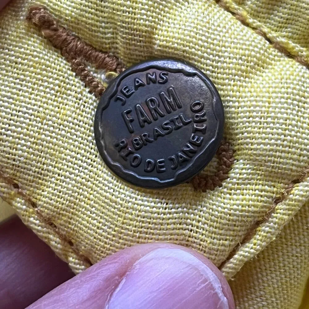 Farm Rio Women's Bright Yellow Cut Off Shorts Size 36 (28" Waist) - Image 5