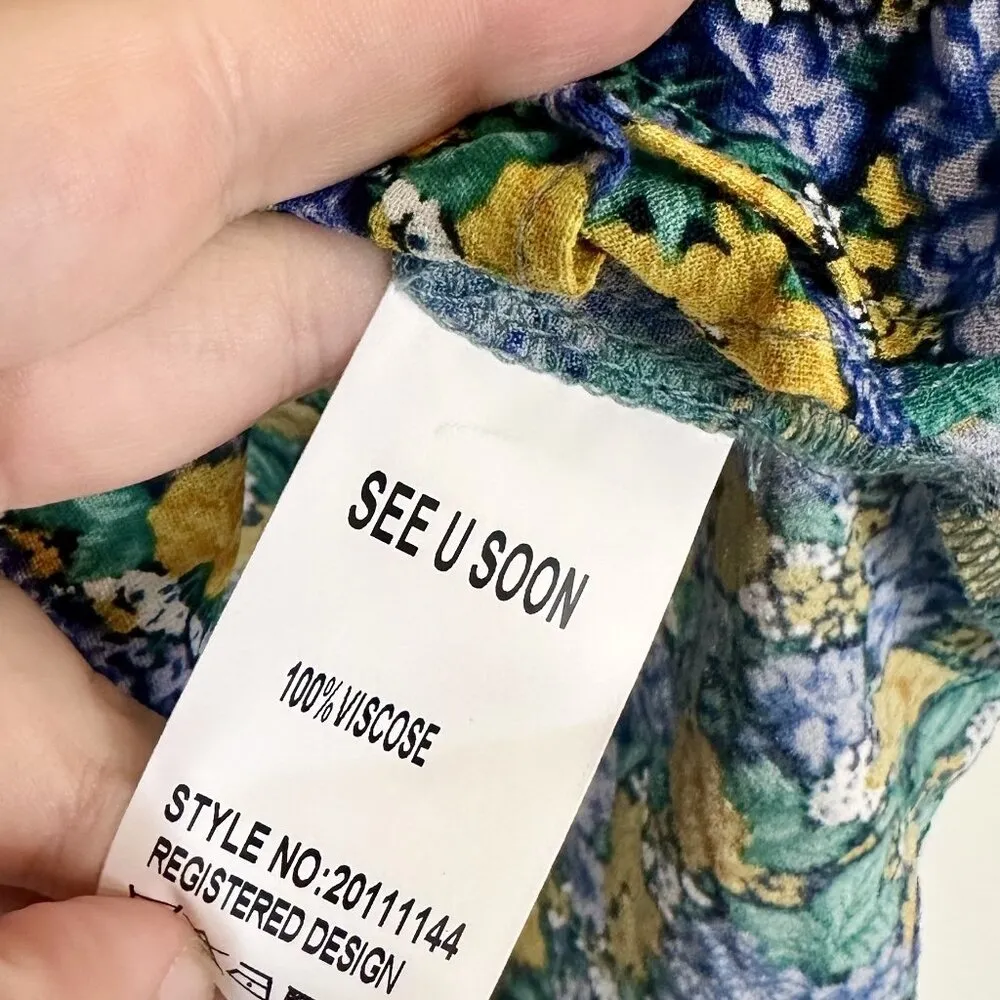 NWT See U Soon Floral V-Neck Tank Top - Size Small - Image 6