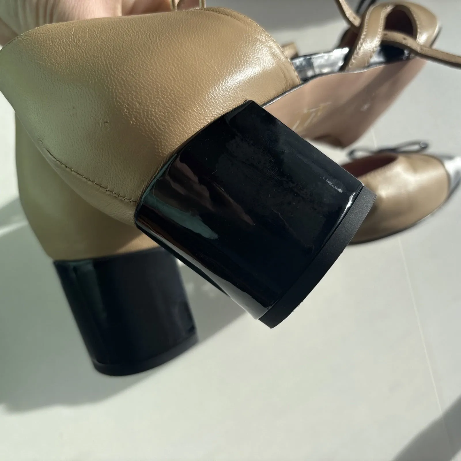 J Crew Millie Ankle Strap Cut Out Heels In Leather Sz 11 - Image 7