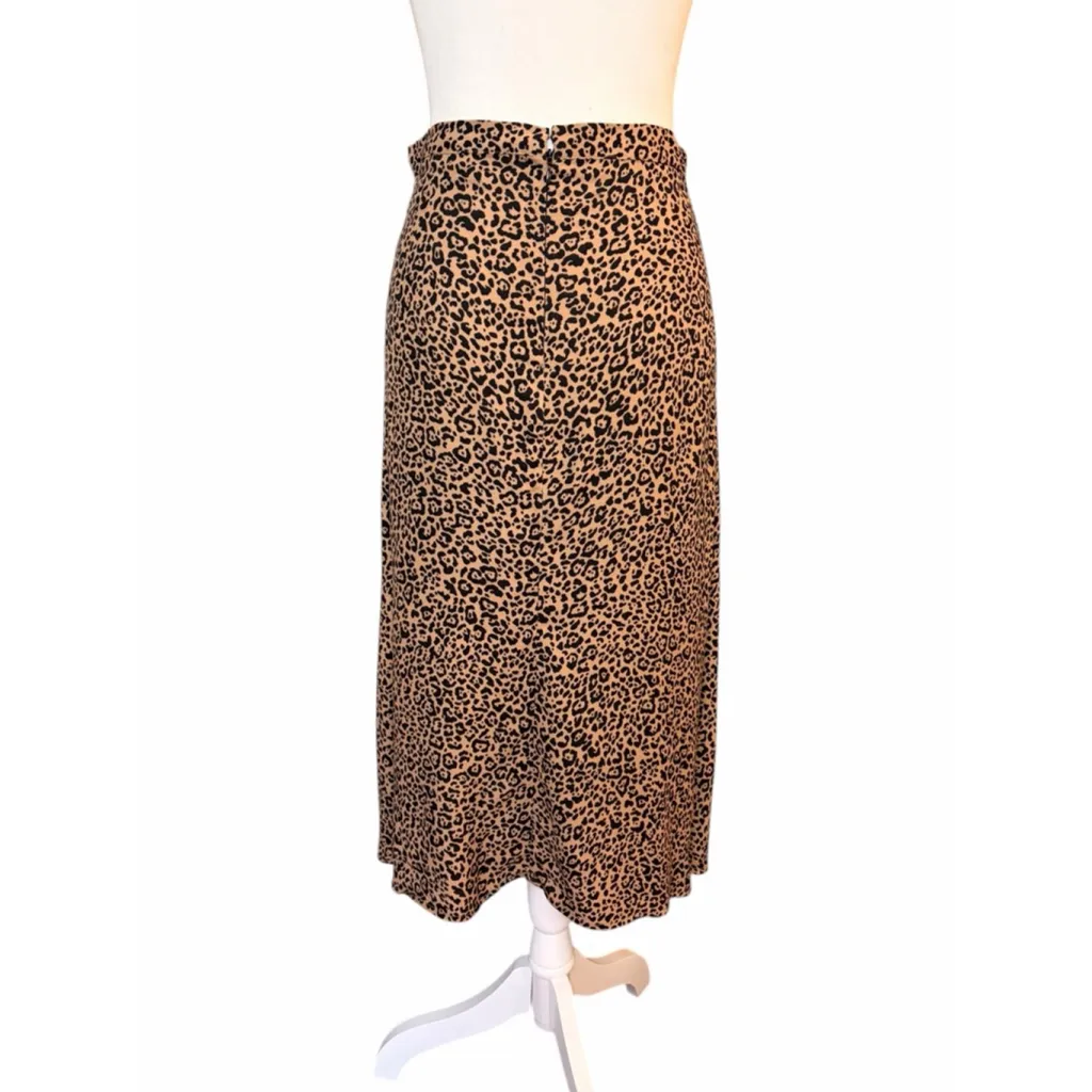 Reformation Leopard Print Midi Skirt Sz 2 - Image 3