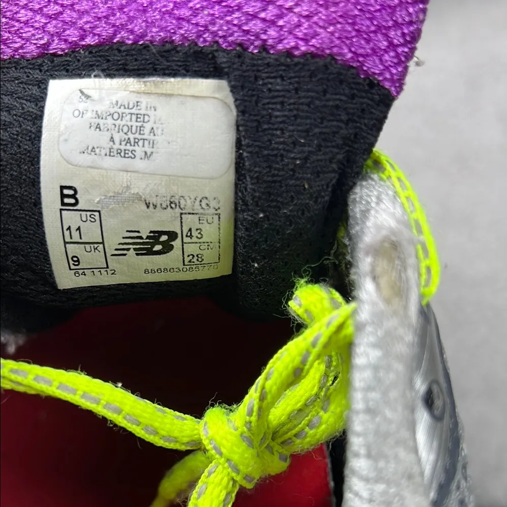 New Balance 860 V3 Run USA Race Sneakers Grey Neon size11-W.             ordr197 - Image 2