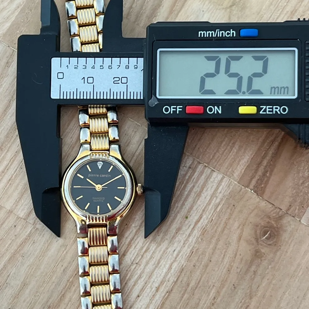 Pierre Cardin Vintage Ladies Watch Diamond Black Dial Two-Tone Bracelet - Image 13