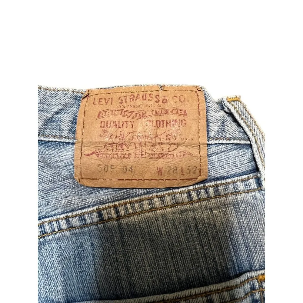 Vintage 505 Levis Denim Cut Off Bootie Shorts Daisy Dukes Hot Pants Size 28 - Image 4