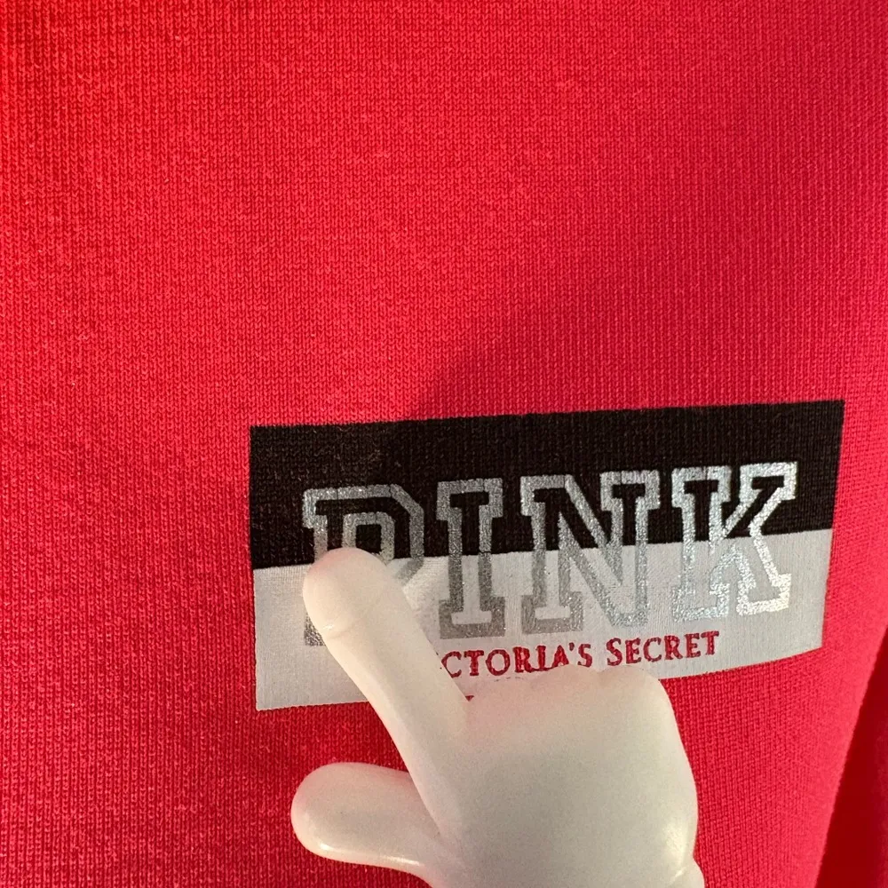 PINK ULTIMATE Victoria's Secret 1/4 Zip Bright Pink Pullover with Thumb Holes XS - Image 9