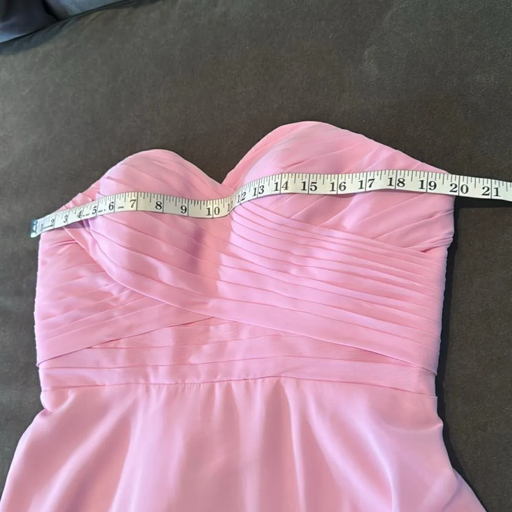 Women’s Sleeveless Pink Chiffon Bridesmaid Prom Party Dress Corset Back Size 14 - Image 11