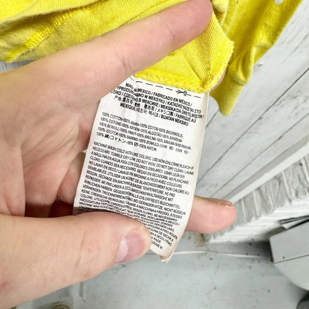 VANS Top Women Size Small Cotton Crewneck Graphic Long Sleeve Yellow Graphic - Image 3