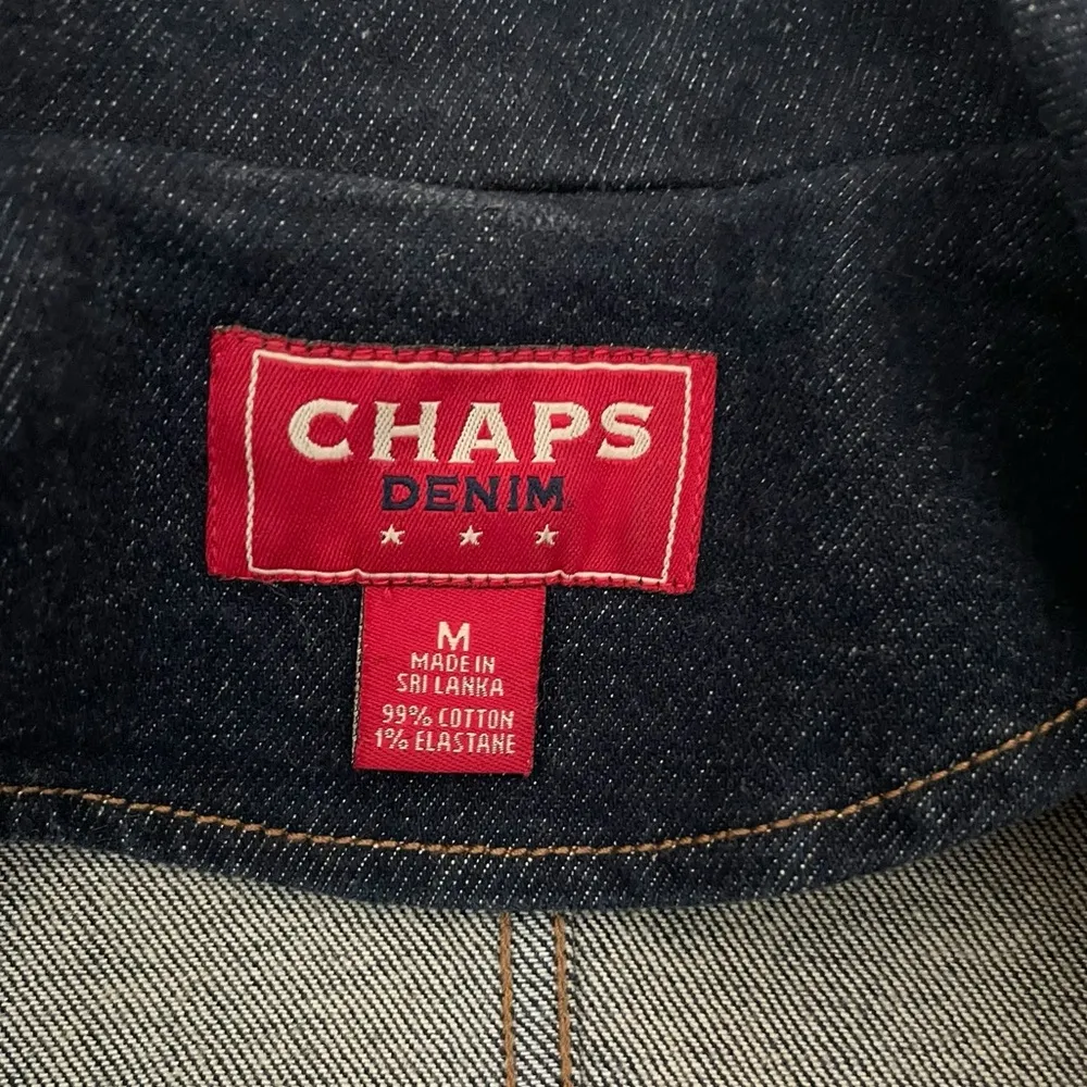 Chaps Women’s Denim Dark Wash Jacket Size Medium Vintage - Image 7
