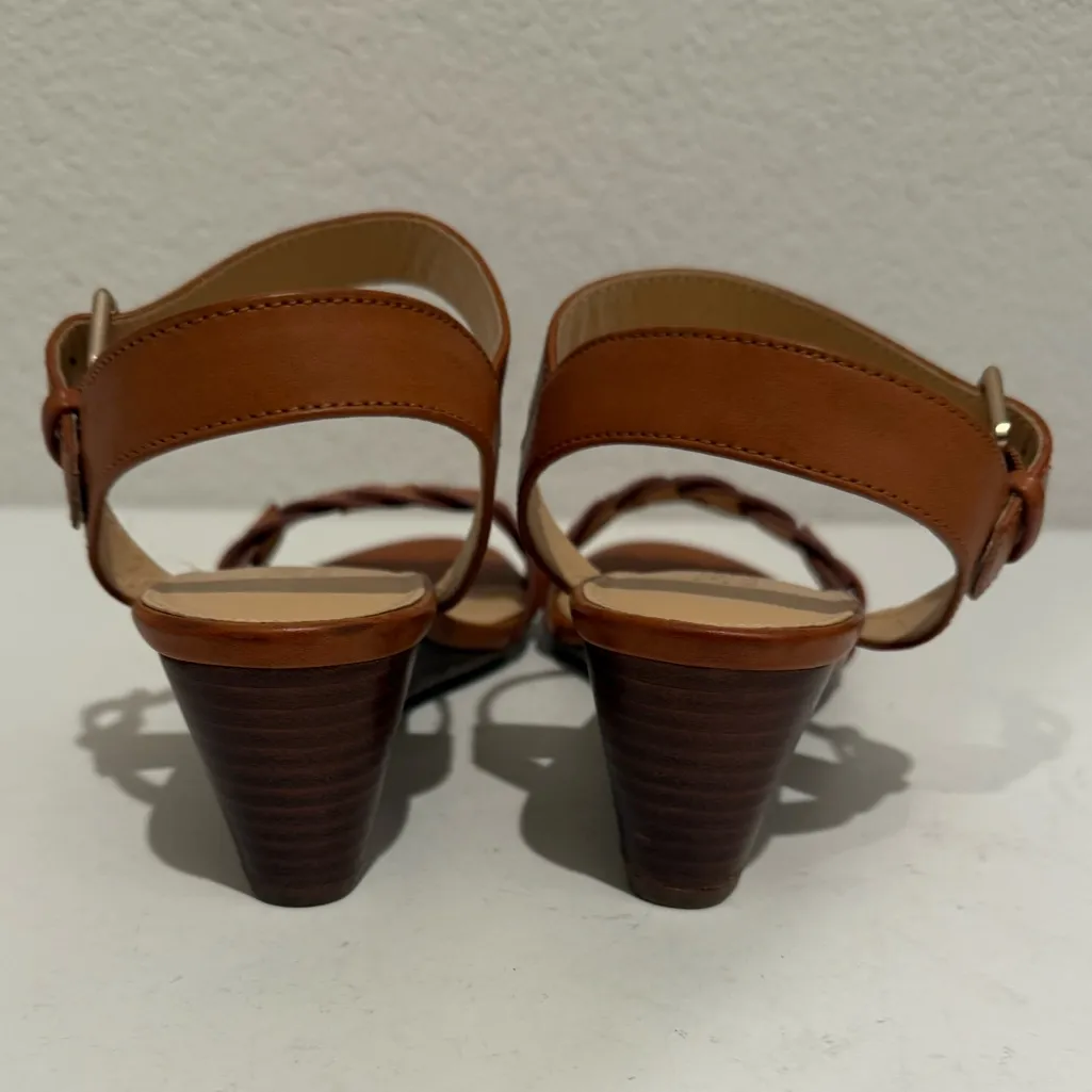 Michael by Michael Shannon Spark Tan Brown Wedge Heel Ankle Strap Sandals 9.5 - Image 8