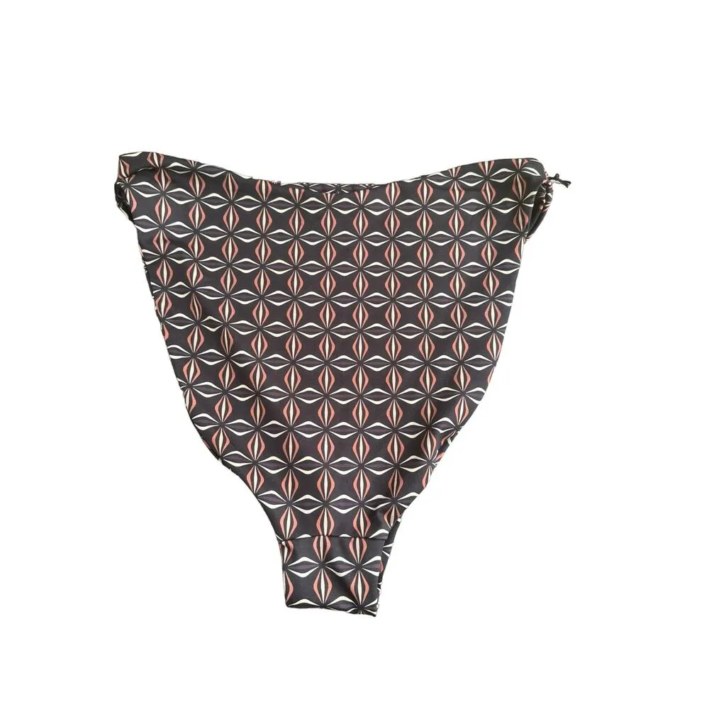 Free People Beth Richards Boheme Geometric Print High Waist Bikini Bottom Large Brown - Image 6