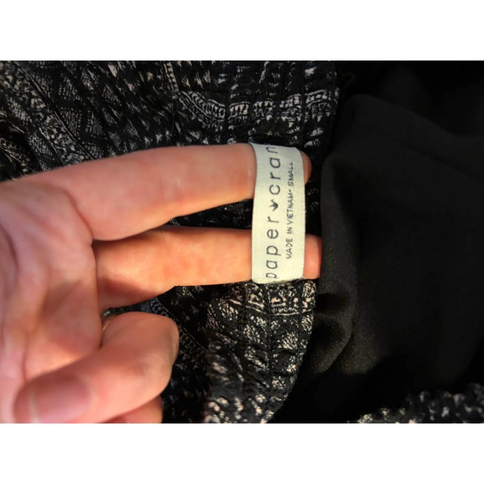 Paper Crane Patterned Flare Pants Boho Elastic Waist Drawstring Womens Small - Image 4