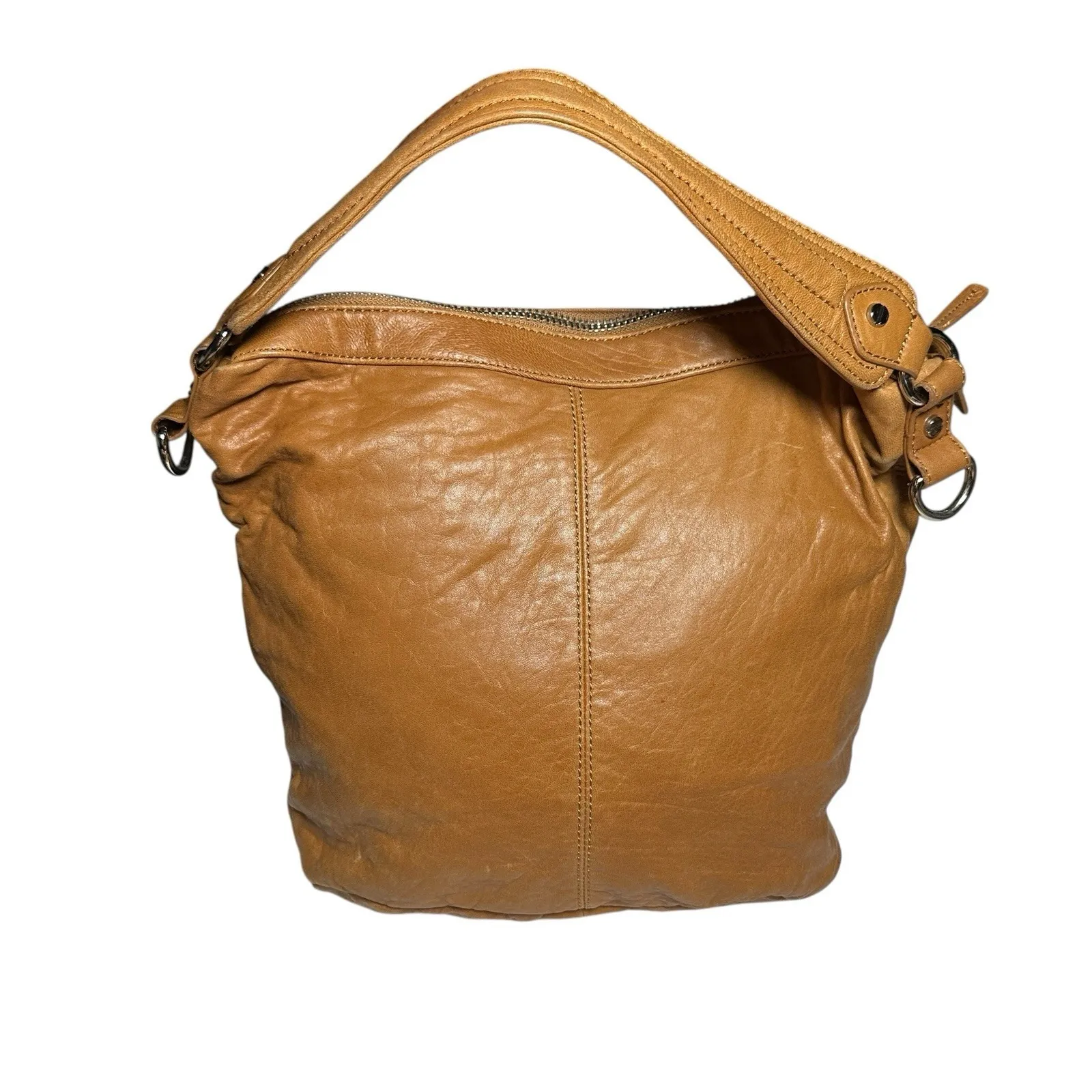 Y2K Designer L.A.M.B. Gwen Stefani Leather Crossbody Shoulder Bag Tan - Image 8