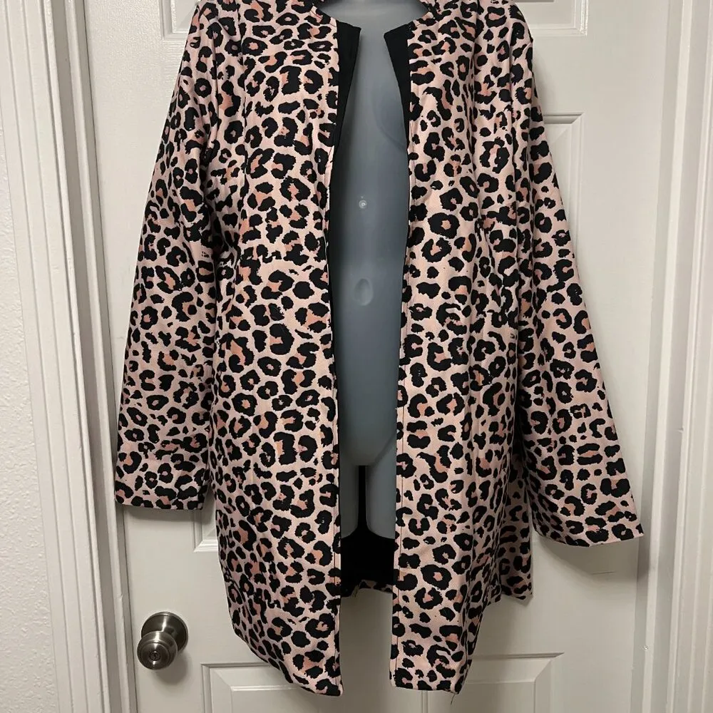 Leopard Print Long Jacket Tan Size 2X - Image 2