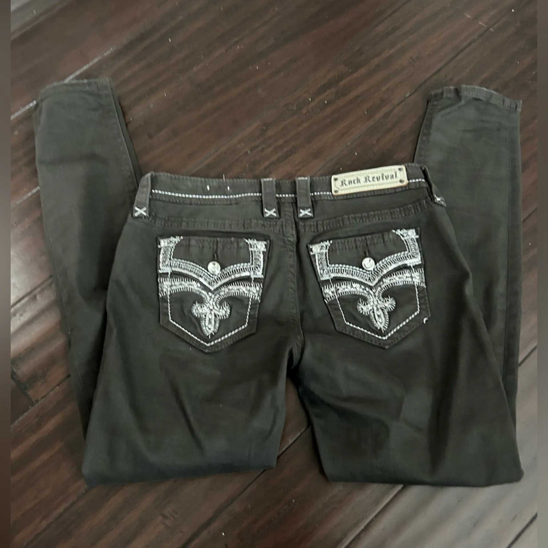 Rock Revival Women’s Black Celinda Skinny Jeans 29 Stones - Image 6