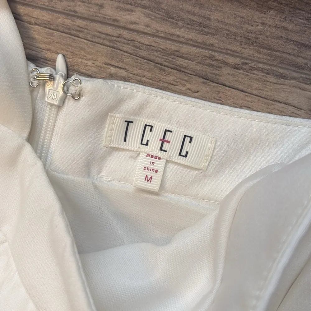 White Bow Tie Shoulder Mini Dress - Image 5