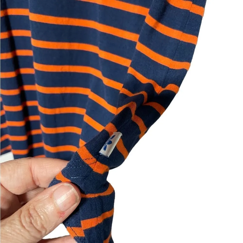 Adidas Navy Orange Striped Stretch Tee Large - Image 7