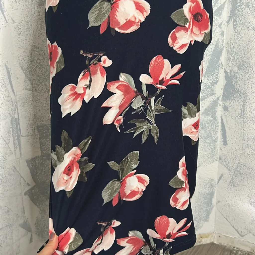J for Justify Black and Pink Floral Bodycon Midi Dress size S - Image 3
