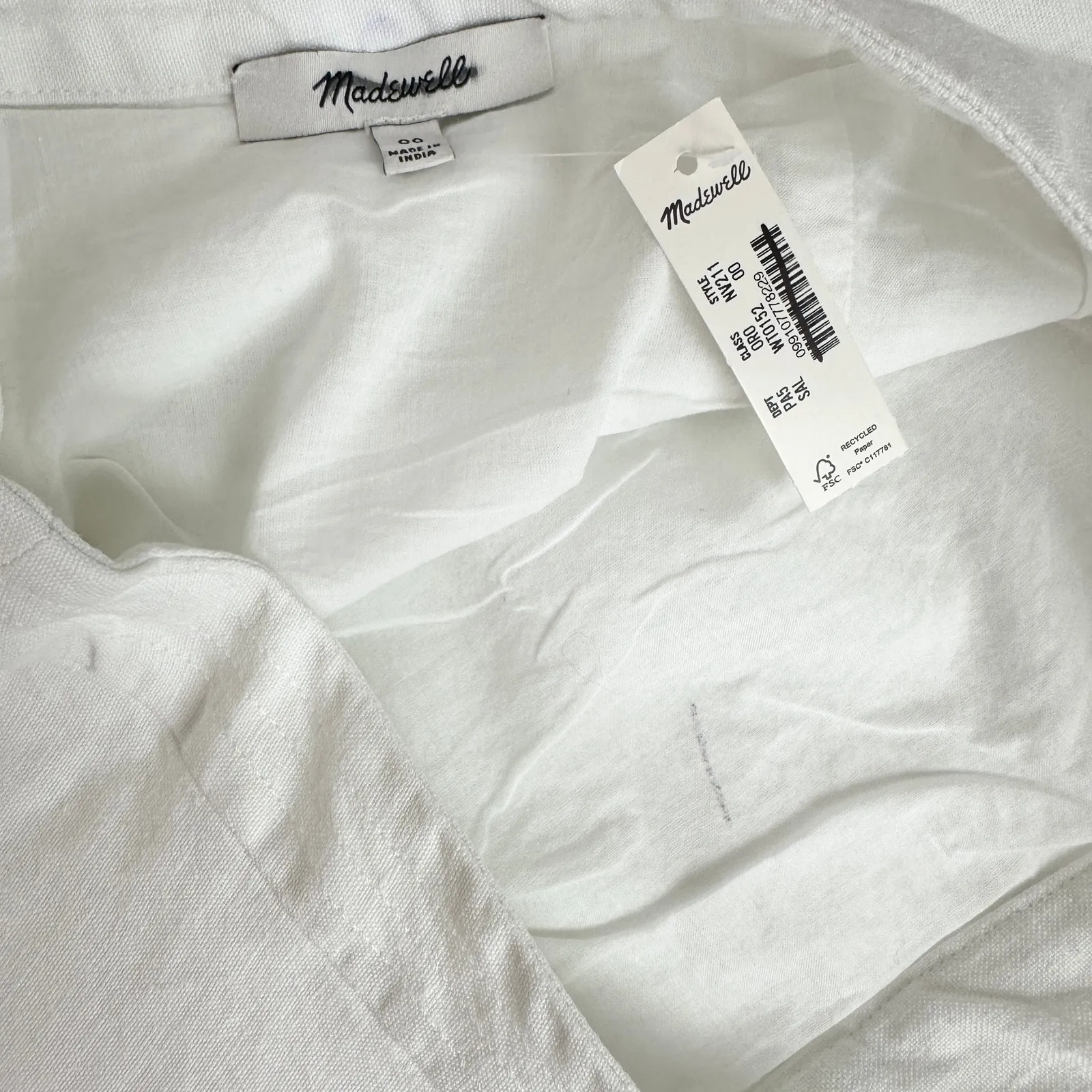 Madewell Eyelet Embroidered Maxi Skirt Linen Salt White Resort Boho US 00 NWT - Image 8