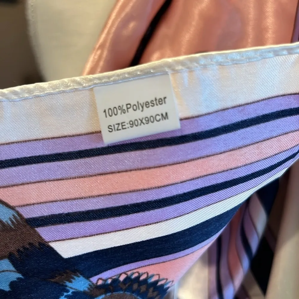 Suzhichou Scarf Horse Panels Equestrian Pink and blue and Lavender Scarf Girly - Image 12