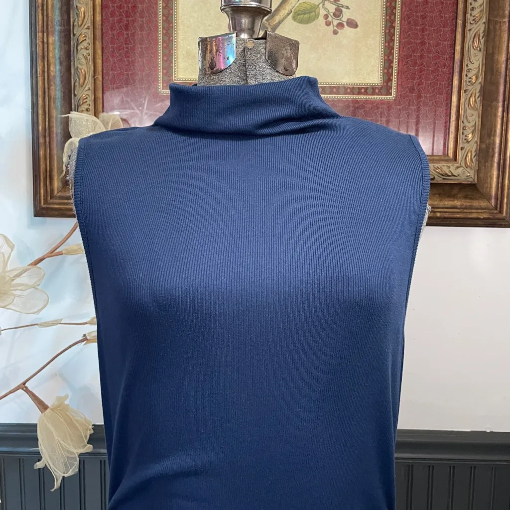 NWT Evereve Michael Stars Nicola Ribbed Handkerchief Dress Nocturnal - Sz L 🧡🎀 - Image 4